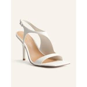 Reformation White Square Toe Heel Sandal